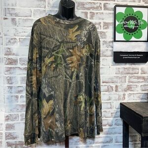 Mossy Oak Green and Brown Camouflage Long Sleeve Shirt 2X